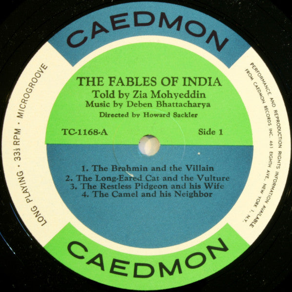 Zia Mohyeddin, Deben Bhattacharya : The Fables Of India (LP)