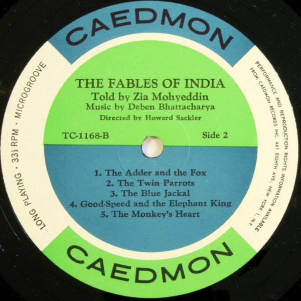 Zia Mohyeddin, Deben Bhattacharya : The Fables Of India (LP)