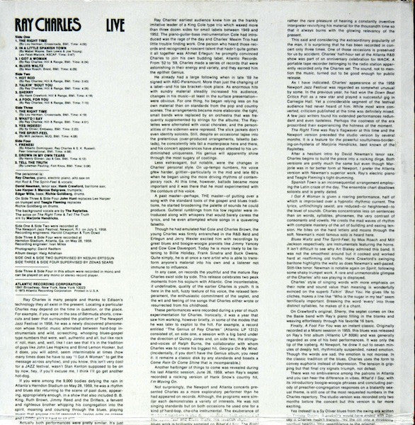 Ray Charles : Live (2xLP, Comp, Gat)