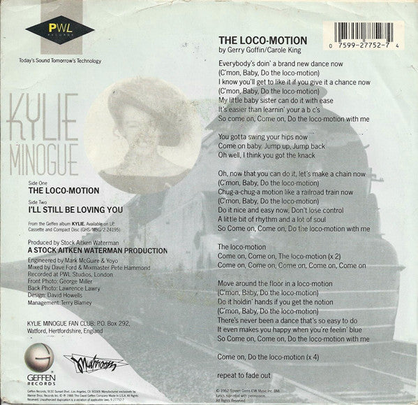 Kylie Minogue : The Loco-Motion (7", Single)