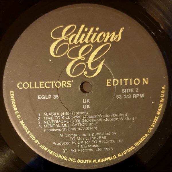 U.K.* : U.K. (LP, Album, RE)