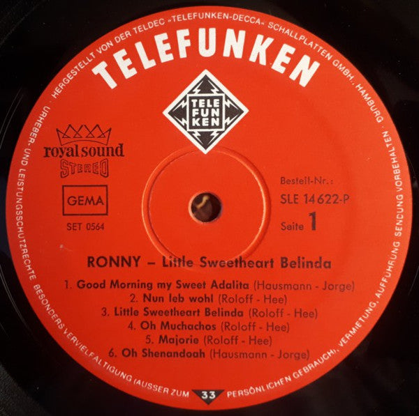 Ronny (4) : Little Sweetheart Belinda (LP, Album)