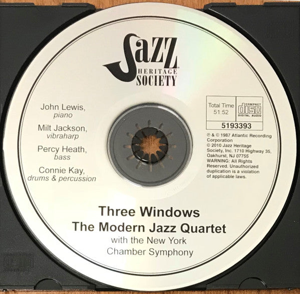 The Modern Jazz Quartet With The New York Chamber Symphony* : Three Windows (CD, Album, Club, RE)