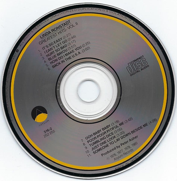 Linda Ronstadt : Greatest Hits Volume Two (CD, Comp, JP)
