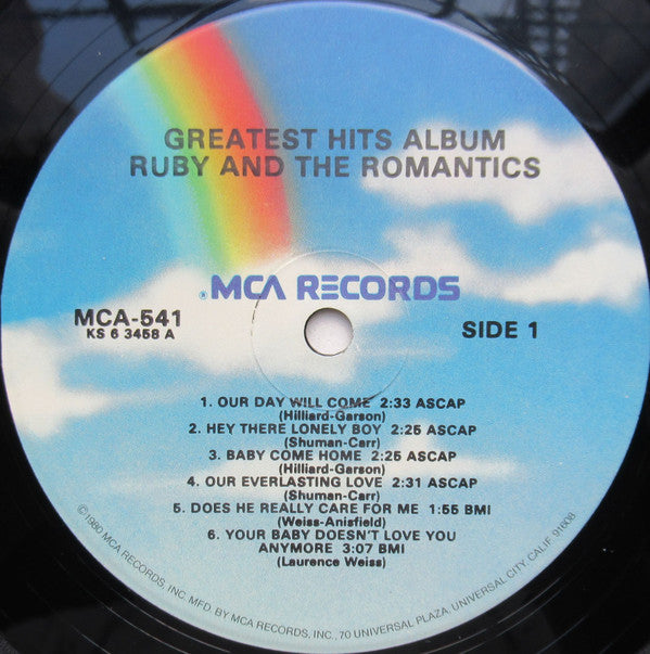 Ruby And The Romantics : Greatest Hits Album (LP, Comp, RE)