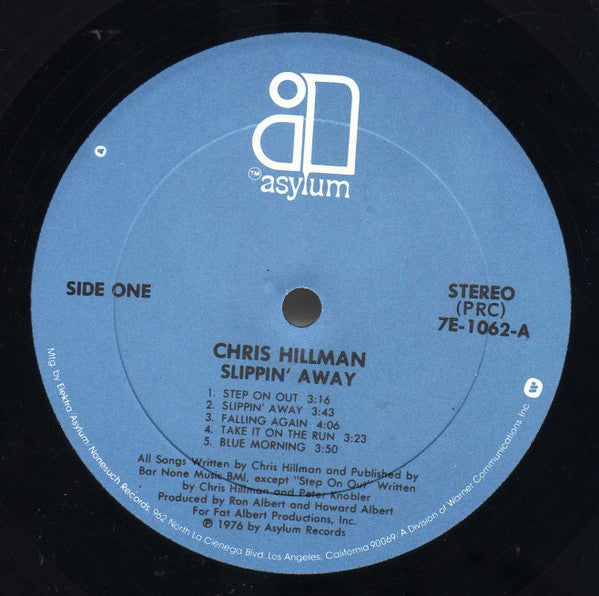 Chris Hillman : Slippin' Away (LP, Album, PRC)