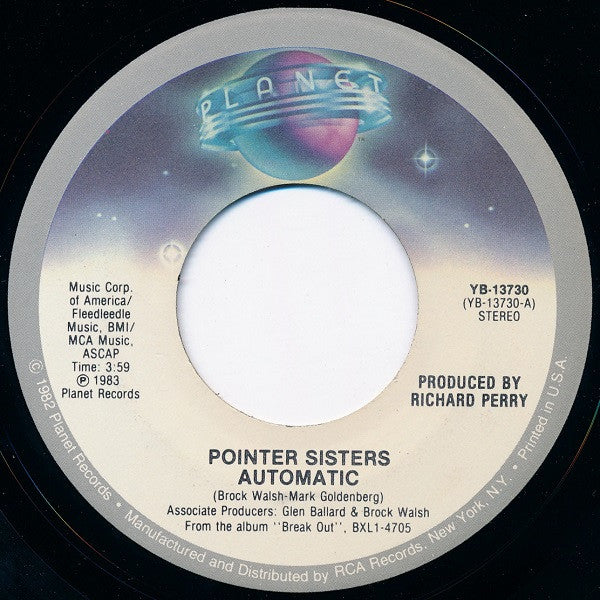 Pointer Sisters : Automatic (7", Single, Ind)