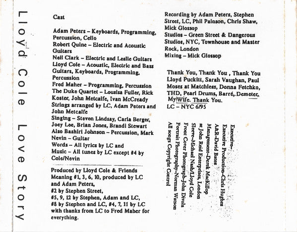 Lloyd Cole : Love Story (CD, Album)