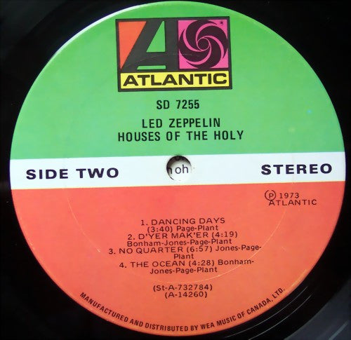 Led Zeppelin : Houses Of The Holy (LP, Album, Gat)