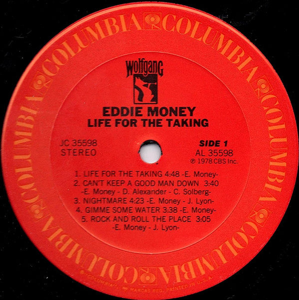 Eddie Money : Life For The Taking (LP, Album, Ter)