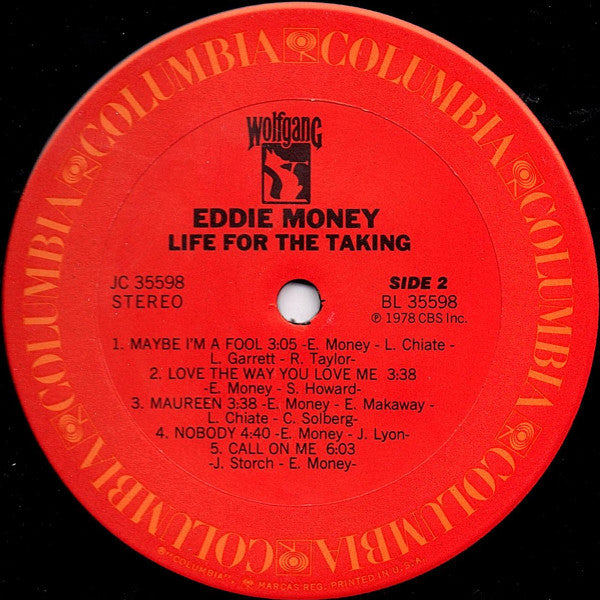 Eddie Money : Life For The Taking (LP, Album, Ter)