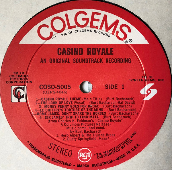 Burt Bacharach : Casino Royale (An Original Soundtrack Recording) (LP, Album, Ind)