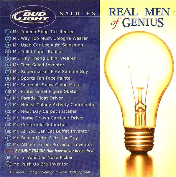 Unknown Artist : Bud Light Salutes Real Men Of Genius Volume 1 (CD)