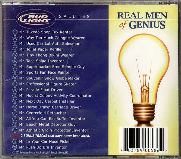 Unknown Artist : Bud Light Salutes Real Men Of Genius Volume 1 (CD)