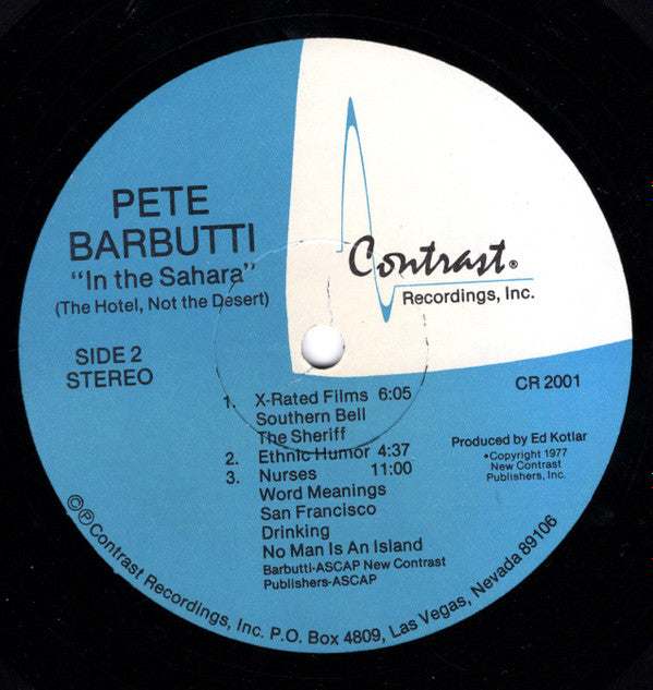 Pete Barbutti : In The Sahara (The Hotel, Not The Desert) (LP, Album)
