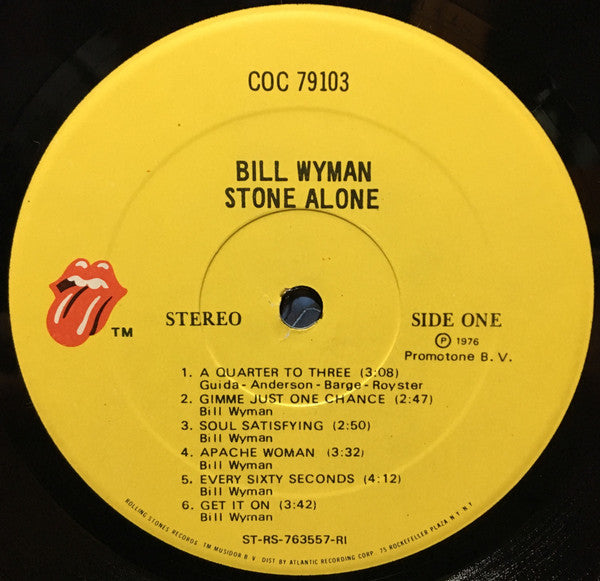 Bill Wyman : Stone Alone (LP, Album, RI)