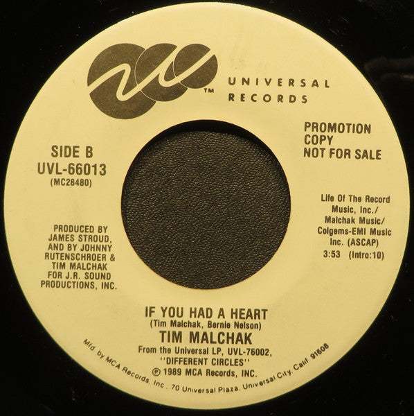 Tim Malchak : If You Had A Heart (7", Promo)
