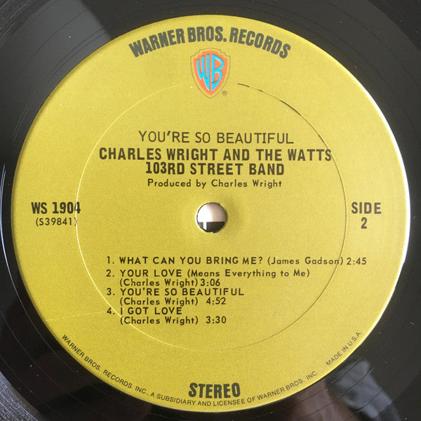 Charles Wright And The Watts 103rd Street Band* : You're So Beautiful (LP, Album, M/Print, Ter)
