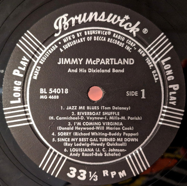 Jimmy McPartland And His Dixieland Band : Jimmy McPartland And His Dixieland Band (LP, Album, Styrene)