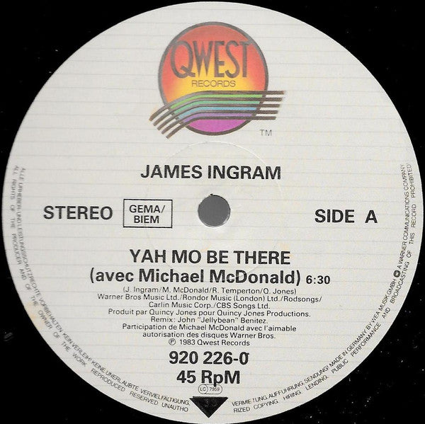 James Ingram En Duo Avec Michael Mc Donald* : Yah Mo B There (12", Maxi)