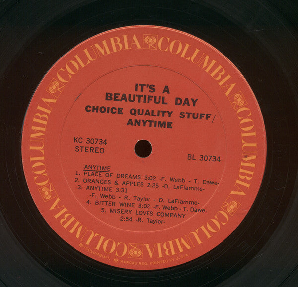 It's A Beautiful Day : Choice Quality Stuff / Anytime (LP, Album, Pit)