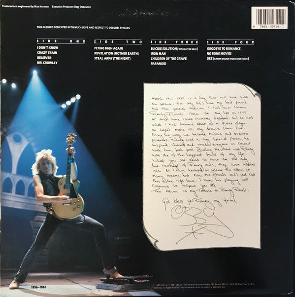 Ozzy Osbourne, Randy Rhoads : Tribute (Vinyl, VG+) – Square Cat Vinyl