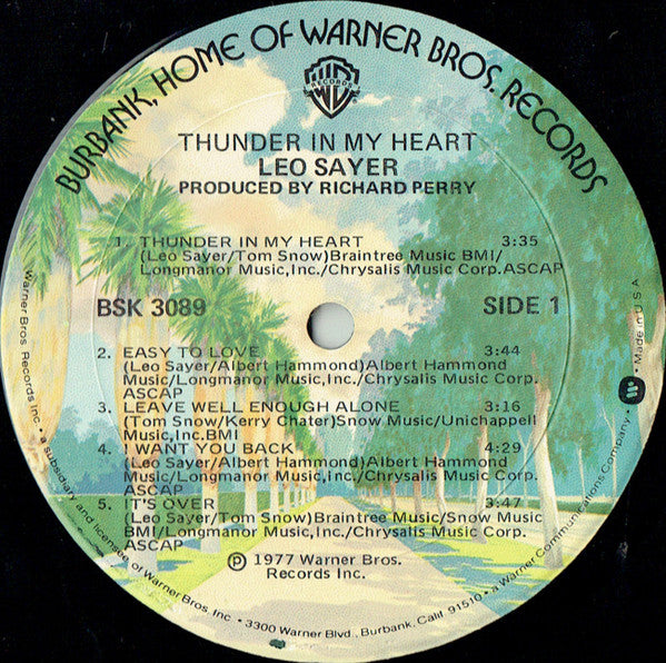 Leo Sayer : Thunder In My Heart (LP, Album, Mon)
