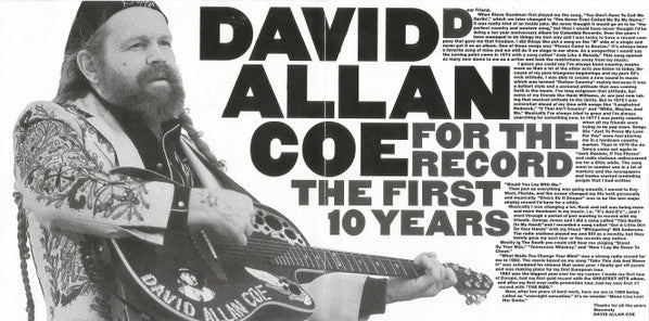 David Allan Coe : For The Record - The First 10 Years (CD, Comp, Son)