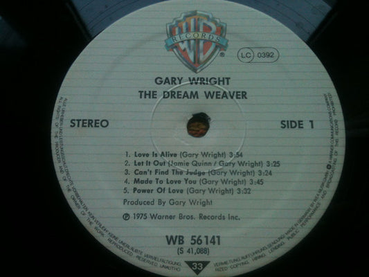 Gary Wright : The Dream Weaver (LP, Album, RP)