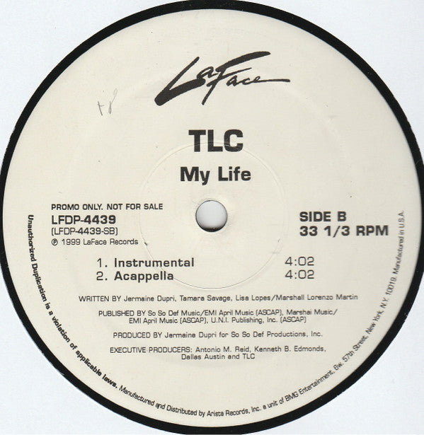 TLC : My Life (12", Single, Promo)