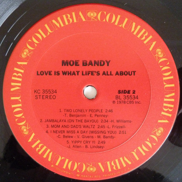 Moe Bandy : Love Is What Life's All About (LP, Album)