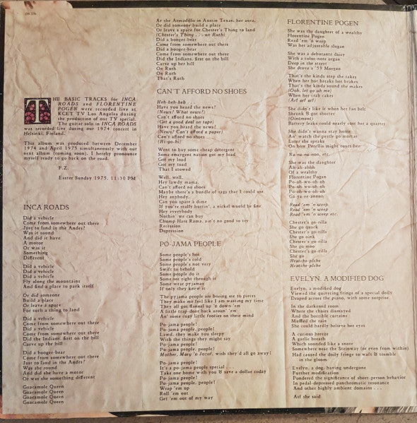 Frank Zappa And The Mothers : One Size Fits All (LP, Album, Gat)