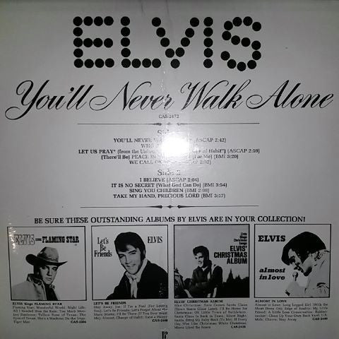 Elvis* : You'll Never Walk Alone (LP, Album, Comp, Mono, Kee)