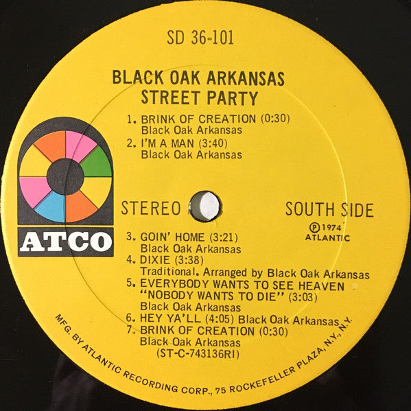 Black Oak Arkansas : Street Party (LP, Album, PRC)