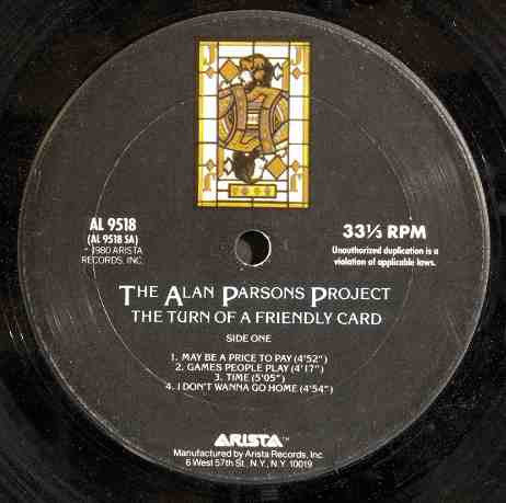 The Alan Parsons Project : The Turn Of A Friendly Card (LP, Album)