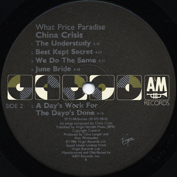 China Crisis : What Price Paradise (LP, Album, RCA)