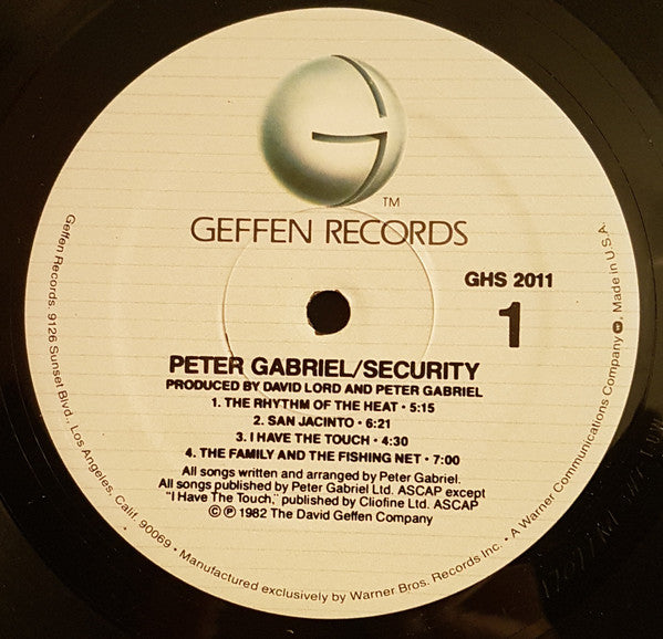 Peter Gabriel : Security (LP, Album, All)