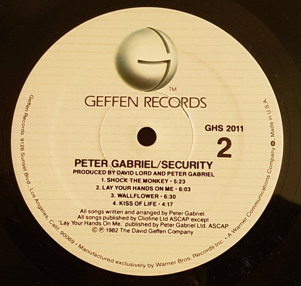 Peter Gabriel : Security (LP, Album, All)