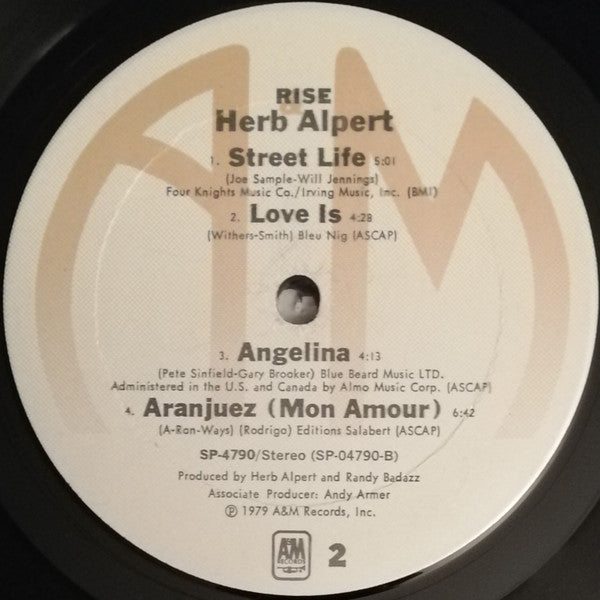 Herb Alpert : Rise (LP, Album, Ter)