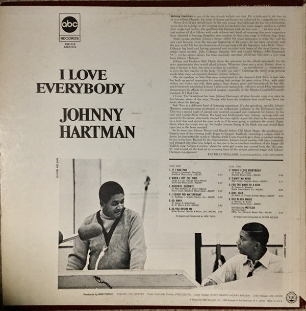Johnny Hartman : I Love Everybody (LP, Album, Mono)