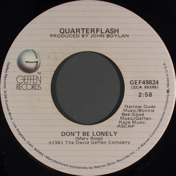 Quarterflash : Harden My Heart (7", Single, SP )