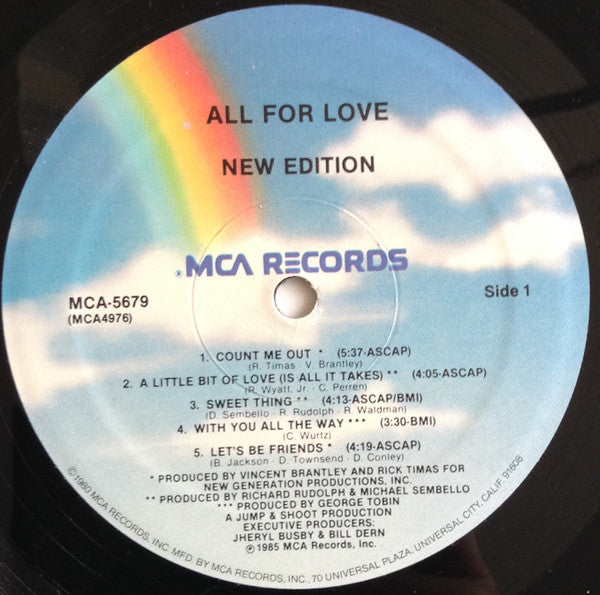 New Edition : All For Love (LP, Album)