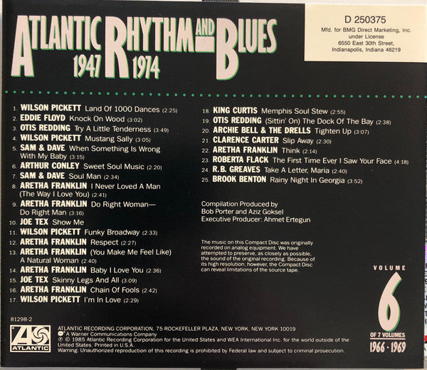 Various : Atlantic Rhythm & Blues 1947-1974, Volume 6 1966-1969 (CD, Comp, Club)