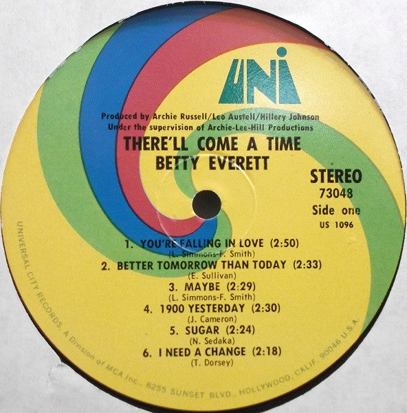 Betty Everett : There'll Come A Time (LP, Album, Pin)