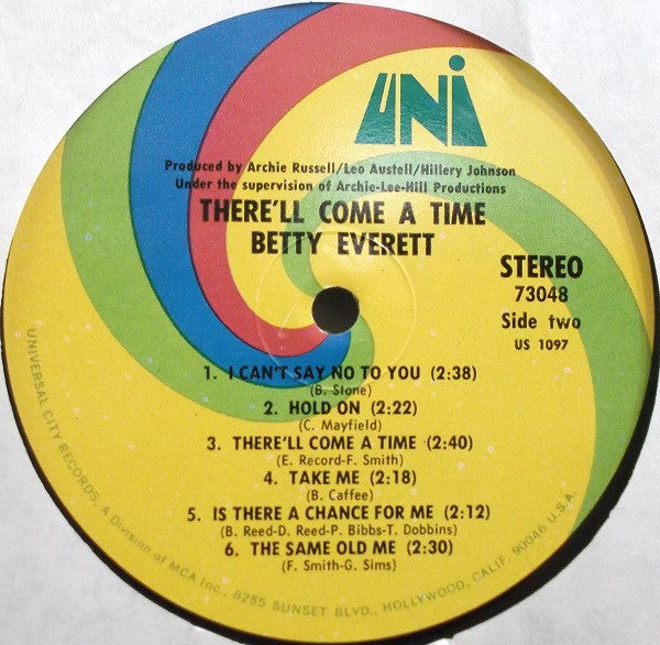 Betty Everett : There'll Come A Time (LP, Album, Pin)