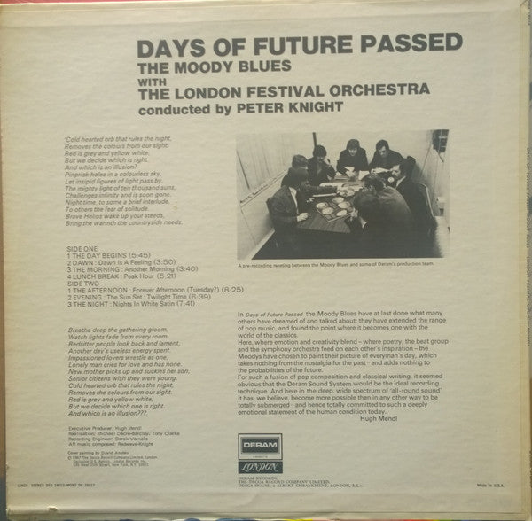 The Moody Blues With The London Festival Orchestra Conducted By Peter Knight (5) : Days Of Future Passed (LP, Album, Ter)