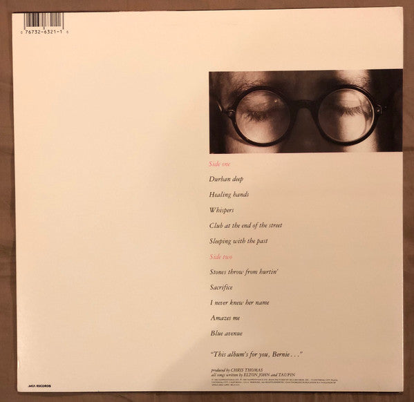 Elton John : Sleeping With The Past (LP, Album, Glo)