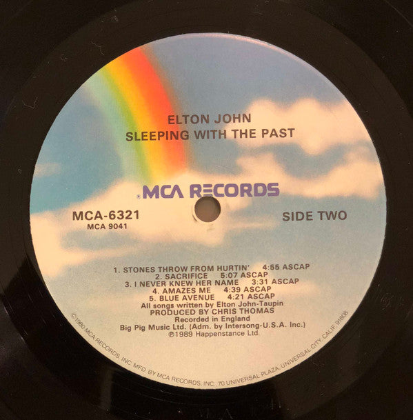 Elton John : Sleeping With The Past (LP, Album, Glo)