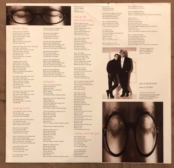 Elton John : Sleeping With The Past (LP, Album, Glo)