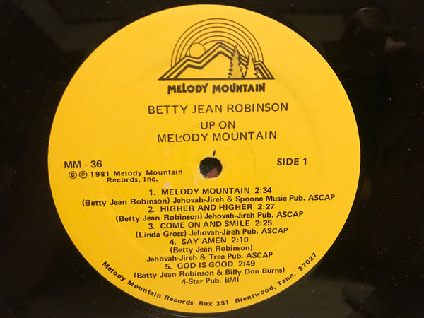 Betty Jean Robinson : Up On Melody Mountain (LP, Album)